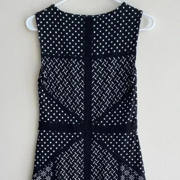 Just…Taylor Black and White Print A-Line Dress, Polka Dot Floral Dress, Size 2 - Picture 11 of 16
